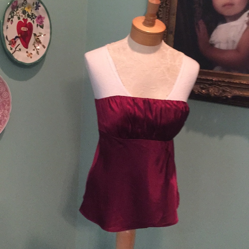 Cranberry silky too from LOFT.  Size 2.